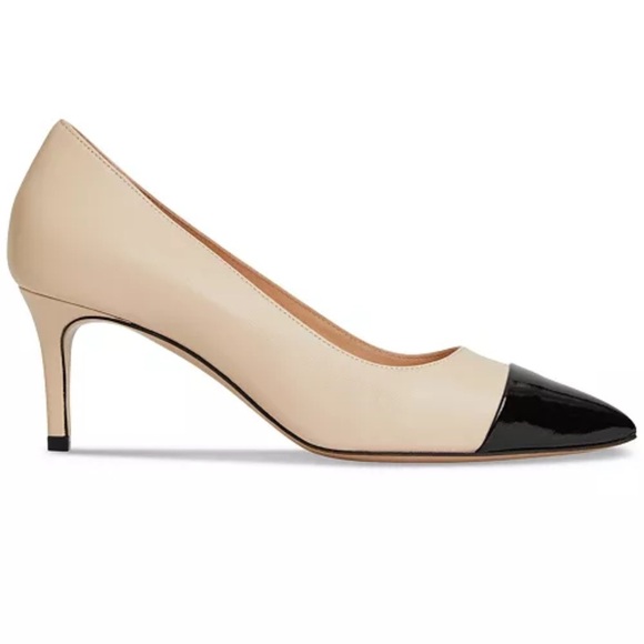 Bruno Magli Women's Tara Capped-Toe Pumps - Cream, Black Patent Elegant - Picture 5 of 9